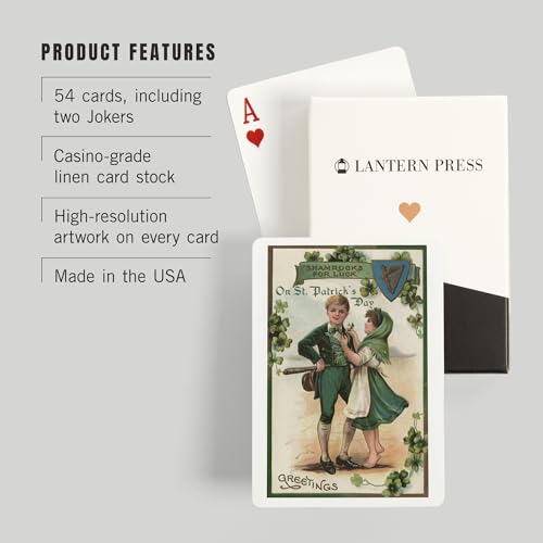 Baraja de póker vintage St. Patrick's Day 52 cartas miniatura 3