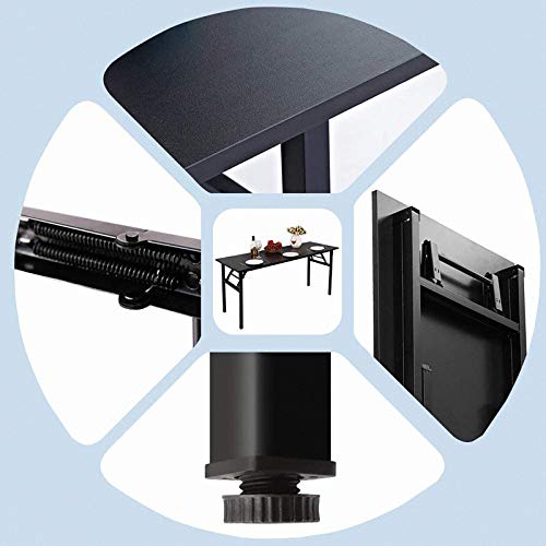 Image of Need Office Computer Desk 60 Inch Sturdy Folding Laptop Table Black