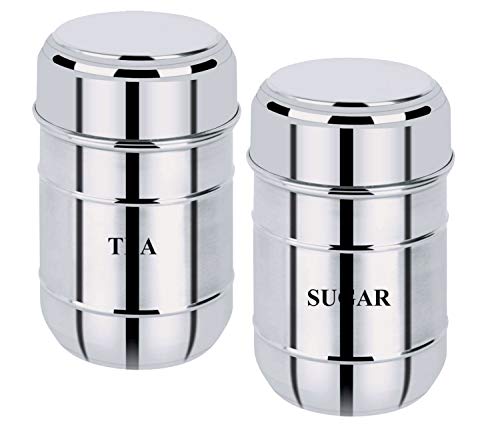 Heart Home 2 Pieces Stainless Steel Tea, Sugar Container Set, 500 Ml (Silver) – HEART1743 For Rs. 239 @ 20 %