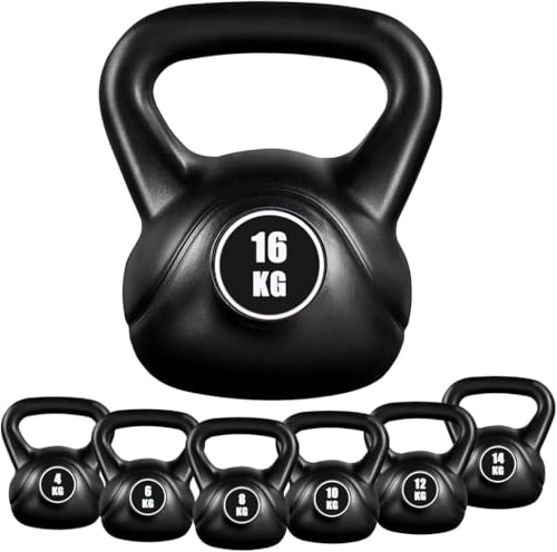 Aemasport Kettlebell Pesa Rusa con Revestimiento de PVC Suave - Pesos Fitness 3 kg para Entrenamientos en Casa o Gimnasio - Pesa Rusa Ergonómica y Compacta, Agarre Antideslizante