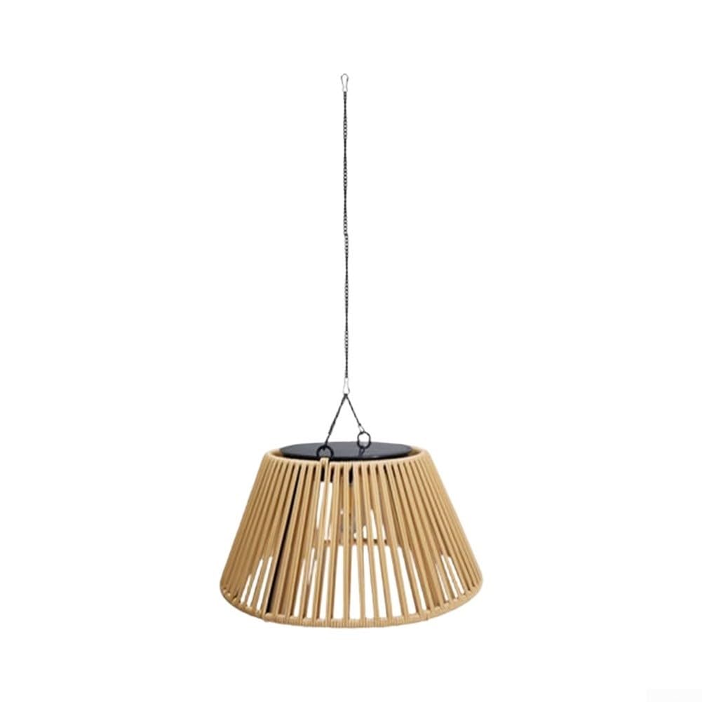 Lanterna a sospensione solare in rattan intrecciato, 30 cm, LED caldo