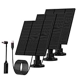 Solar Panels for Ring Camera Outdoor (New Generation) 5W 5V Solar Panel Charger with USB-C&Plug for Spotlight Cam Plus&Stick Up Cam Pro.Waterproof IP65 360°Adjustable 2M Cable (Black, 3)