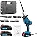 Reciprocating Saw, 0-4000 RPM Variable Speed Electric, 21V Cordless Electric Saw to Cut Metal, for PVC Cutting with 2 Batteries, 8 Saws Blades, Blue