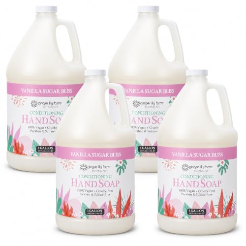 Ginger Lily Farms Botanicals Hand Soap, 128oz/4pk, Vanilla Sugar Bliss