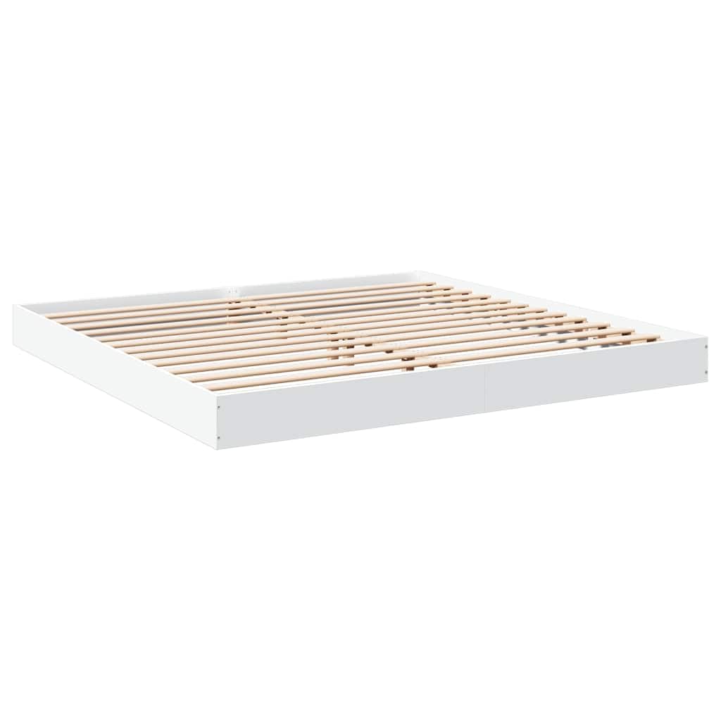 vidaXL Bettgestell, Bett Doppelbett für Schlafzimmer, Bettrahmen mit Lattenrost, Schlafzimmerbett Modernes Design, Weiß 180x200cm Holzwerkstoff