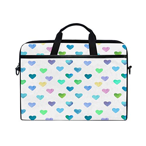 GORIRA パソコンケース PC バッグ おしゃれ ハート柄 ノートパソコン かわいい 軽量 手提げ 耐磨性 撥水 衝撃吸収 ショルダーストラップ 2way 15-15.4インチ Macbook ポケット付き 出張 プレゼント