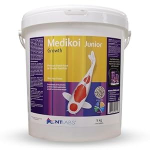 NT Labs Medikoi Growth, Complete Feed for All Pond Fish, Ideal for Late Spring and Summer Feeding, High Protein Koi Feed, Maintains Immune System, Koi Fish Food (5 kg (Pack of 1), Junior)