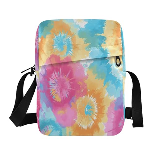 Vibrant Tie-dye Color Explosion Design messenger bag crossbody Shoulder Crossover Bag Womens Casual Purses Adjustable Strap for Casual Travel