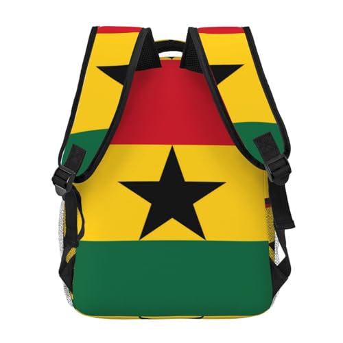 Mochila para portátil con bandera de Ghana y diseño ligero multiusos 4