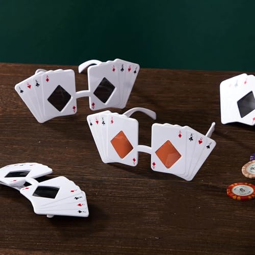 Arrowbash Poker Sunglasses Glasses Playing Card Glasses Casino Night Gift for Man Woman Birthday Party Supplies