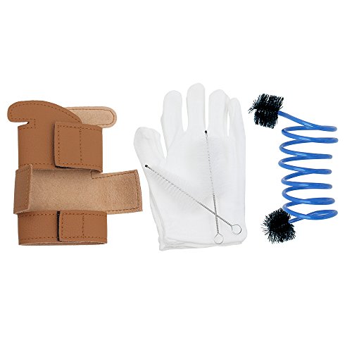 KKmoon 3 em 1 trompete acessório luvas de limpeza kit capa protetora caso couro sintético