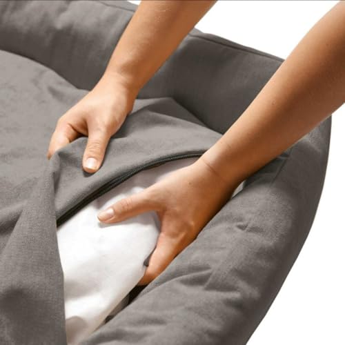 HUNTER EIBY Hundesofa, schmutzabweisend, Easy CLEAN-Technologie, pflegeleicht, S, grau