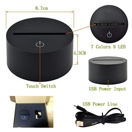 Hpbn8 Ltd 3D Ice Hockey Night Light Usb Powered Remote Control Touch Switch Optical Illusion Lamp 7/16 Color Changing Lights Led Table Lamp Xmas Home Love Brithday Children Kids Decor Toy Gift #TOP5