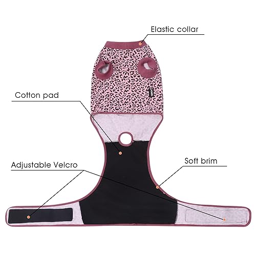 Image of Jiupety Dog Recovery Suit Adjustable, Dogs Bodysuit for Abdominal Wound After Surgery, Substitute E-Collar, M Size, Anti-Licking Surgical Dog Onesies, Pink Leopard