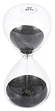 SuLiao Hourglass 60 Minute Sand Timer: 5.1 Inch Black Sand Clock, Large Sand Watch 60 Min, Unique 1 Hour Glass Sandglass for Kids, Games, Classroom, Home, Desk, Office Decorative