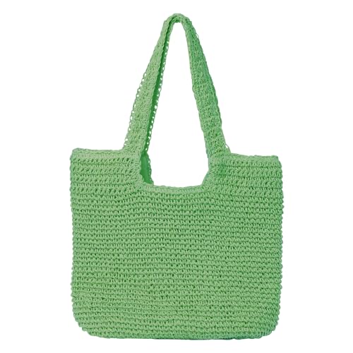 Image of GOLDTIMO Beach Bags for Women - Summer Soft Large Woven Shoulder Purse Handbag, Beach Tote Straw Bag for Summer Vacation
