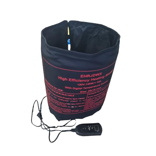 EHRJDWX-5 Gallon Drum Heater with Digital Thermostat Control, 20 LB Propane Tank Heater, Use Graphene Electric Heating Film