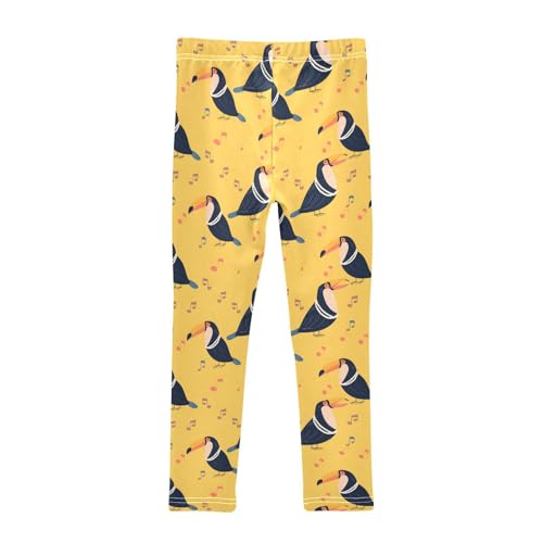 Toucan Singing Music Note Girls Leggings Soft Stretch Workout Yoga Dance Pants for Kids Casual Tights2