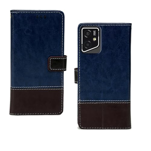 Image of amazon basics Lava Yuva Star 2 5G Flip Cover | Card Pockets Wallet & Stand | Flip Cover for Lava Yuva Star 2 5G (Blue Coffee)