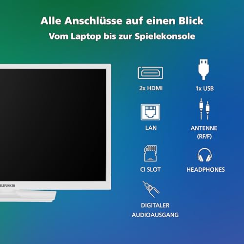 TELEFUNKEN Fernseher 24 Zoll Smart TV VIDAA XH24VP550M-W HD Fernseher, HDR TV mit integriertem Triple-Tuner, LED TV weiß TELEFUNKEN Fernseher 24 Zoll Smart TV VIDAA XH24VP550M-W HD Fernseher, HDR TV mit integriertem Triple-Tuner, LED TV weiß