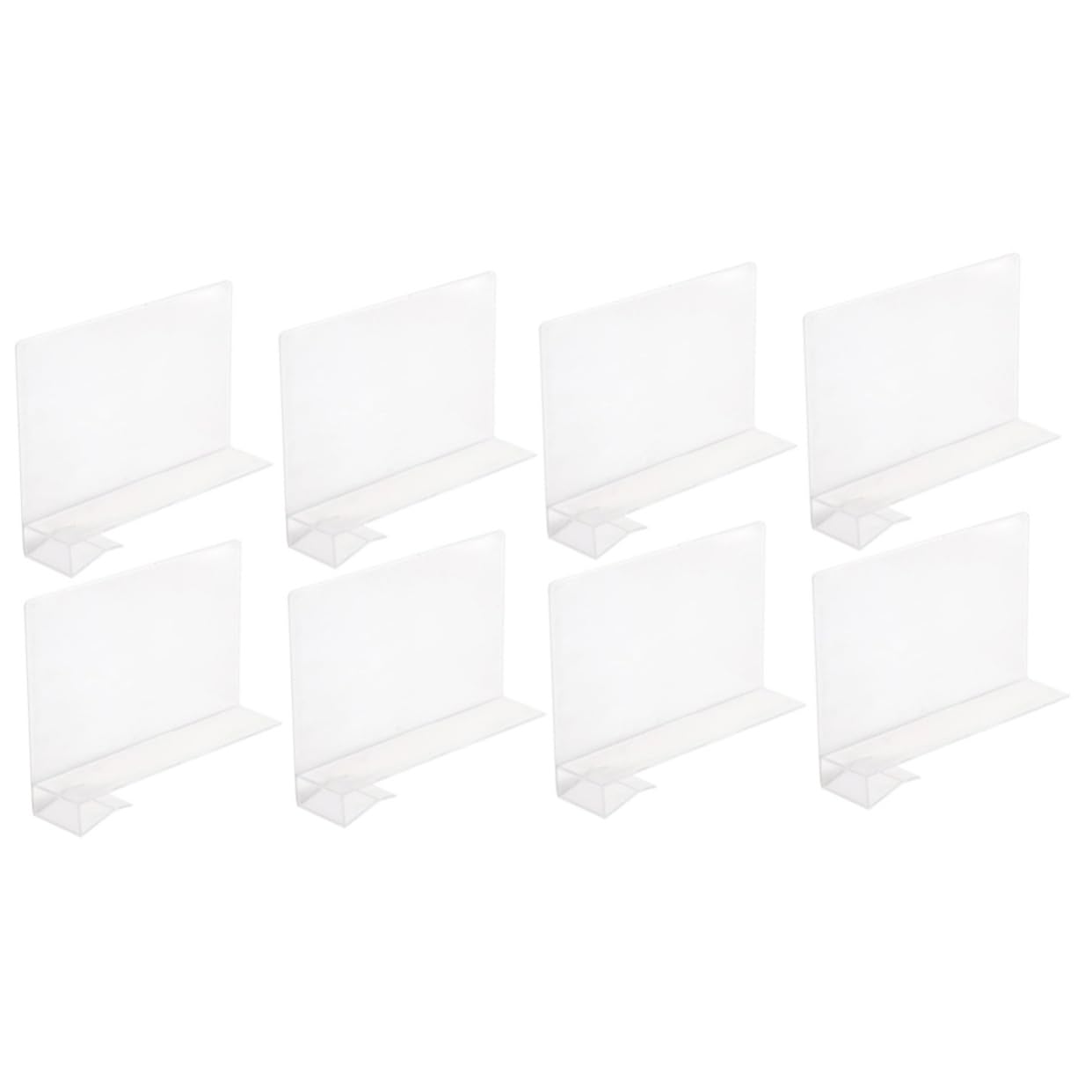 Alipis 8Pcs Shelf Dividers, Plastic Shelf Dividers for Closet, Transparent Wooden Shelf Cupboard Organizer Shelving Separators Drawer Dividers for Clothes, Book, Purses, 18.9X14X4CM