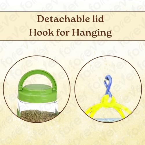 Image of FORREVER 2-in-1 Wild Bird Feeder & Waterer Combo - Hanging Green Feeder with Integrated Water Tray - Outdoor Bird Feeding Station for - Large Capacity & Easy to Clean (Combo)