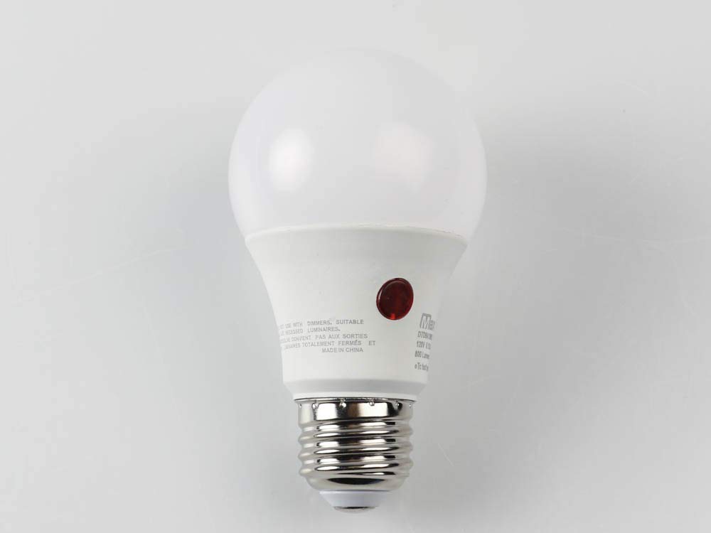 Maxlite Non-Dimmable 9W 2700K Dusk to Dawn A19 LED Bulb, Enclosed