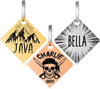 LUIGI Stainless Steel Pet ID Tag, Personalized Dog Name Tags, Customized Cat Tags, Deep Laser Engraving, Optional Engraved on Both Sides, Various Design Options (Large, Diamond - Design) (B0BYK57CC2) Amazon Price History, Amazon Price Tracker
