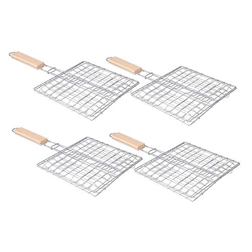 JUJIAN Cesta de malla para barbacoa para cestas plegables de isla arenque de canasta accesorios con asa
