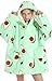 NLAND Coperta Con Cappuccio Per Bambini E Adulti Nuova Coperta Di Lana Con Cappuccio Indossabile Coperta Tv Spessa in Velluto Di Cotone Set Coperta Pigra(Avocado,Taglia unica)