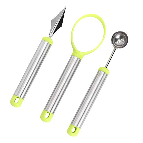 Multifunctionele fruitschep, 3 stuks multifunctioneel fruitsnijapparaat watermeloen schep meloen graafmachine fruit pulp kern verwijderen gereedschap (geel) - Image 6