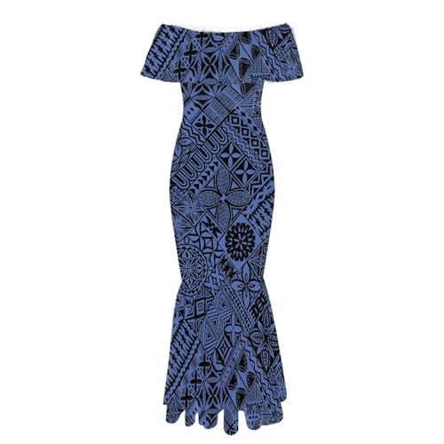 Image of Polynesian for Women S-7XL Off Shoulder Maxi Dress Hawaiian Summer Dresses