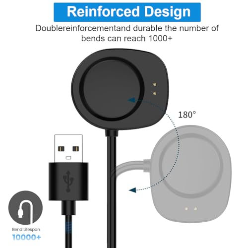 Image of ZORBES Replacement Charger Compatible with Amazfit T-Rex 3 Watch Fast Charger Adapter USB Cable, Replacement Charging Cable Cord for Amazfit T-Rex 3, Balance 2 /1, Smart Watch (3.3ft /1m)