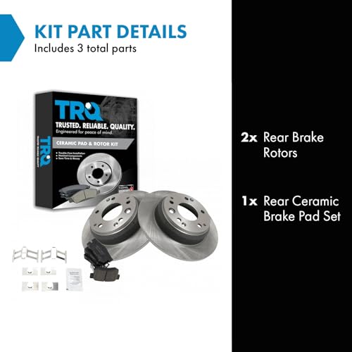 Image of TRQ Rear Brake Pad and Rotor Set Ceramic
