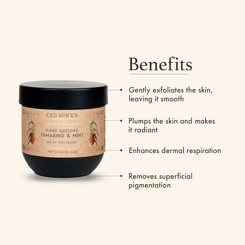 Image of Old School Rituals Tamarind & Mint Body Scrub | Natural Exfoliating & Brightening Body Polisher for Tan Removal, Glowing Skin & Skin Nourishment | 200g