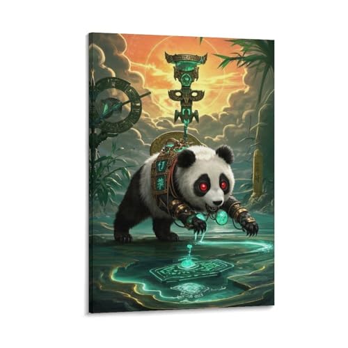 Panda murale décoration pour salon et chambre avec cette impression sur toile 30x45cm