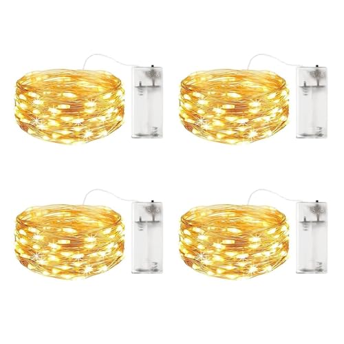 ENLACE 4 Stück LED Lichterkette, 3M 30 LED Kupfer Drahtlichterkette...