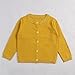 Girls Classic Knit Cardigan School Uniform Sweater Crewneck Button Front Outerwear Kids Girls Solid (Yellow, 2-3 Years)
