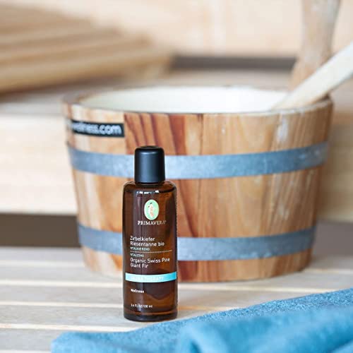 PRIMAVERA Aroma Sauna Zirbelkiefer Riesentanne bio 100 ml - Saunaöl, Aromatherapie - kräftig-würziges- Nadelholzaromastärkend, klärend - vegan - Image 4