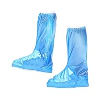 Gsycle High Cylinder Rain Boot, Foldable Reusable Boot Covers Rain Gear Water Proof Shoes with Anti Slip for Cycling Fishing Washing (Xxxl)