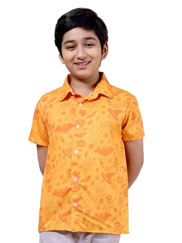 Image of Boys Printed Casual Shirt Short Sleeve Button Down Beach Shirt for Kids