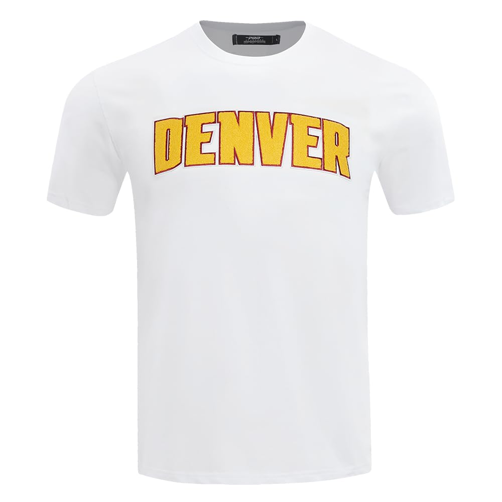 Pro Standard Mens NBA Classic Chenille Cotton Short Sleeve Tee White โ image 1