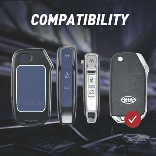 Image of Metal Key Cover Compatible for Kia Seltos, Sonet, Carens, Syros (2023-2026) | 3 Button Flip Key | Premium Alloy Smart Key Case with Silicone | Scratch Resistant Remote Key
