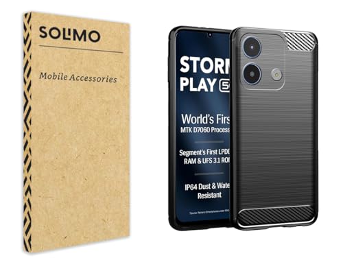Image of Amazon Brand - Solimo Back Cover Case for Lava Storm Play 5G | Compatible for Lava Storm Play 5G Back Cover | 360 Degree Protection | Soft and Flexible (TPU | Matte Black)