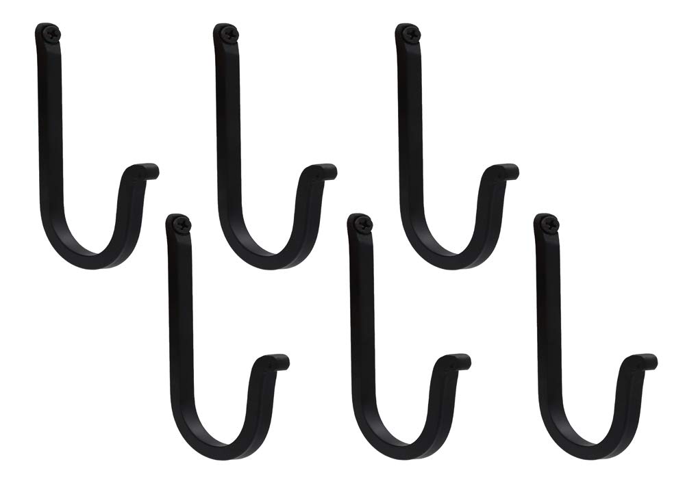 THDC Single Prong Wrought Iron Hooks, Vintage Hand Forged Iron Curved Metal Fasteners – Decorative Colonial Wall Décor, Heavy Duty Wall Hooks, Hangers