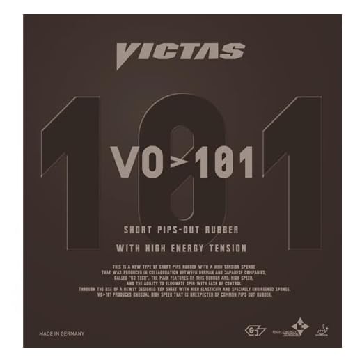 VICTAS VO > 101 Short Pips - Pips Out Table Tennis Rubber – Red 1.8mm