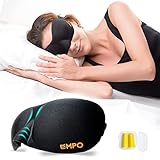 🎄COMODIDAD SIN INTERRUPCIONES - Nuestra mascara para dormir está fabricada especialmente para que no ejerza presión sobre los ojos, brindando una curva de protección que mantiene la tela alejada de los párpados durante el descanso. Los espacios acolchados sobre tus ojos permiten un parpadeo y un movimiento de ojos normal.