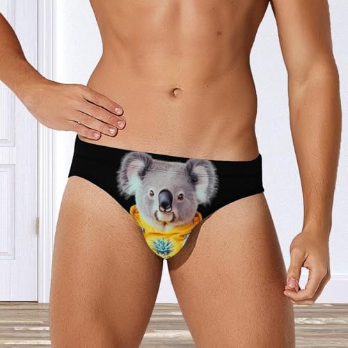 Koala Cute Mens Swim Briefs Quick Dry Triangle Trunks Swimsuit Swimming Bikini Swimwear4