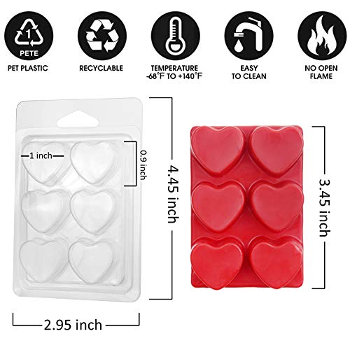 image for MILIVIXAY Wax Melt Containers-6 Cavity Clear Empty Plastic Wax Melt Mo