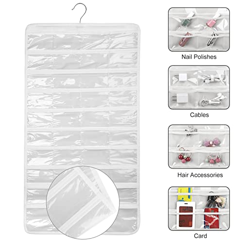 Linkstyle 160 Pocket Hanging Jewellery Organiser, Double-Sided Travel Jewelry Storage Roll, Jewelry Holder Bag with Hook, 2 PCS - Image 2